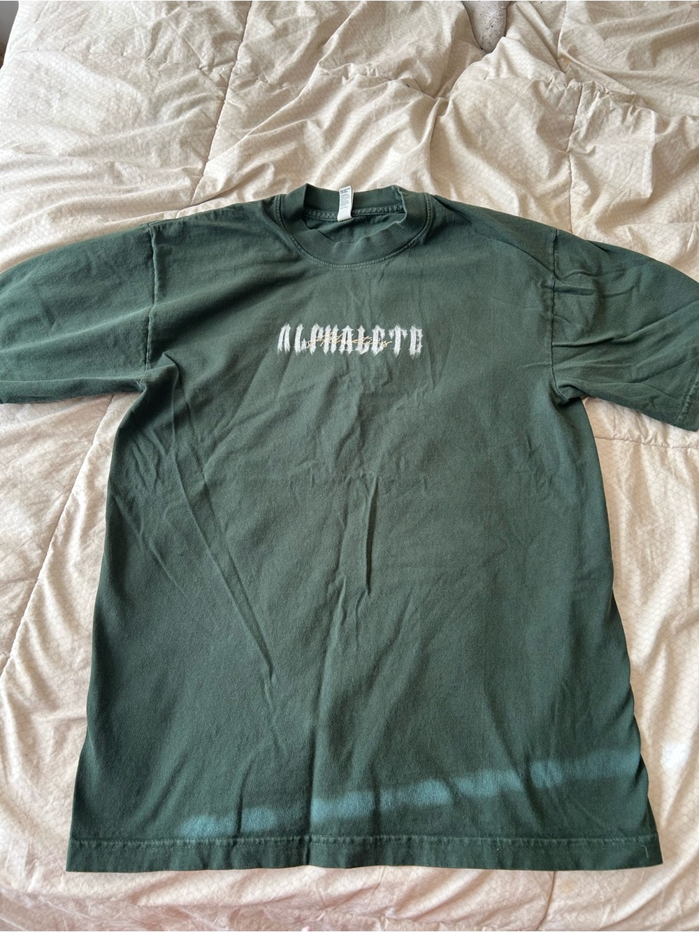 Alphalete Forest Green Short Sleeve Tee with White Logo